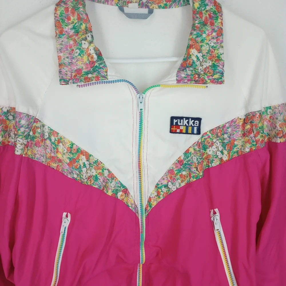 Vintage 80's 90's Colorful Windbreaker Jacket Rukka Made In Finland Size 36(M) - Picture 2 of 12